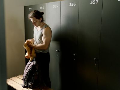 Bright and airy room prepared for a workout session.